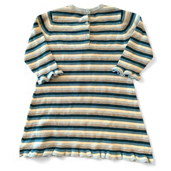 Vtg 2004 Gymboree My Best Friend Sweater Dress Striped Knit Ruffle Hem 12-18m - Picture 4 of 8